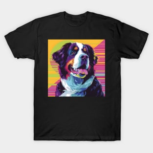 Bernese Mountain Dog in 70's T-Shirt